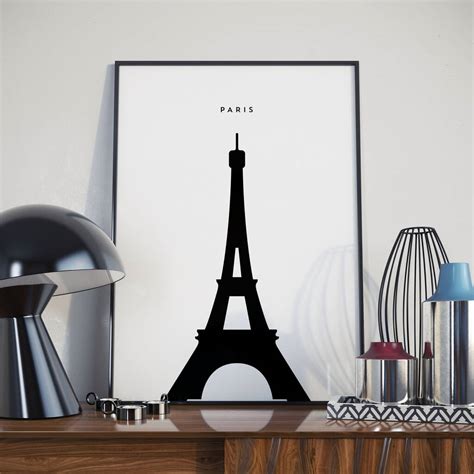 Paris Eiffel Tower Modern Landmark Print Poster By Jacks Posters