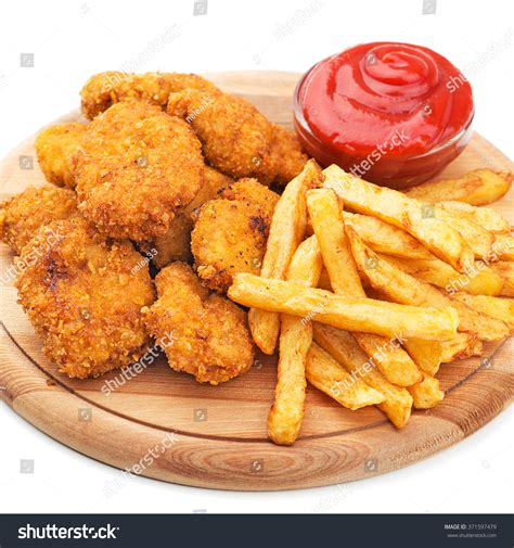 More images for chicken nuggets and fries » Fried Chicken Nuggets French Fries Stock Photo 371597479 ...