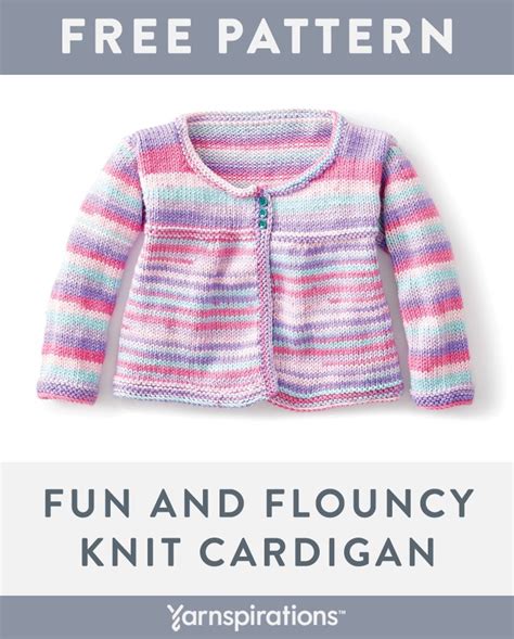 Free Caron Fun And Flouncy Knit Cardigan Pattern Yarnspirations
