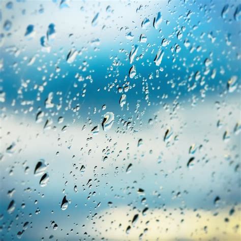 Blurred Raindrops On Window Glass Stock Image Image Of Square
