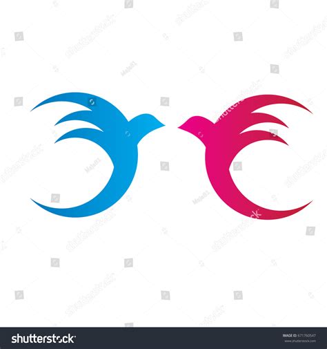 Two Birds Logo Vector Illustration Stock Vector Royalty Free