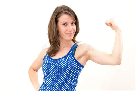 Woman Flexing Her Biceps Stock Image Image 29877691