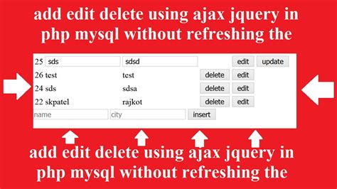 How You Can Table Add Edit Delete Using Ajax Jquery In Php Mysql
