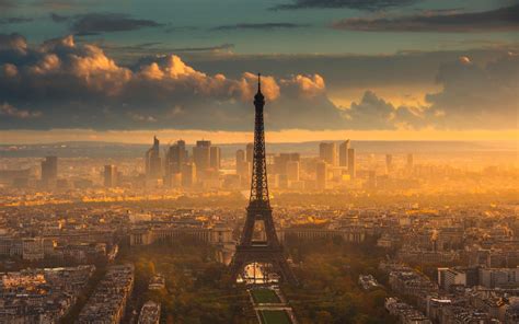 Artwork Paris Nature City Eiffel Tower Sunlight Wallpapers Hd