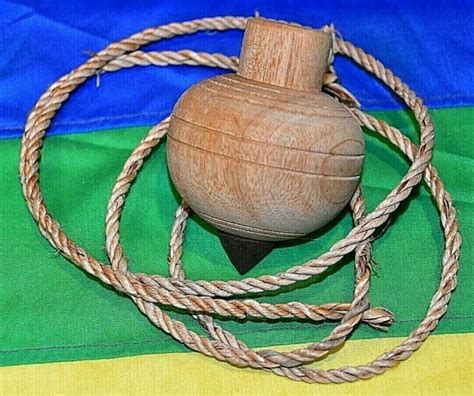 Wood Spinning Tops From Thailand And Original Rope Operate Ebay