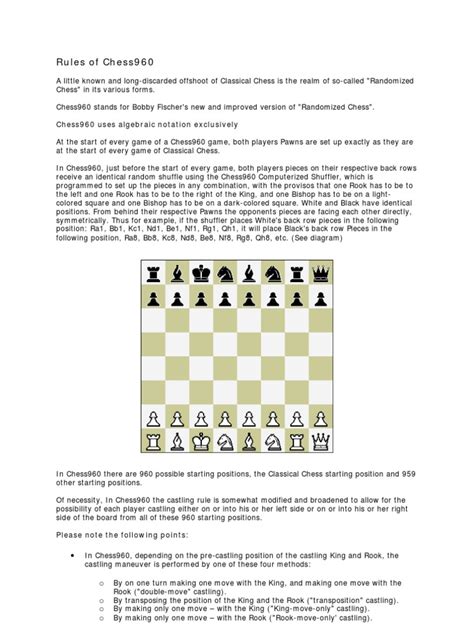 Chess960 Rules Chess Game Rules Free 30 Day Trial Scribd