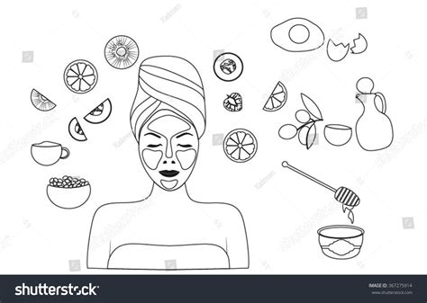 Linear Ingredients Facials Line Face Care Stock Vector 367275914