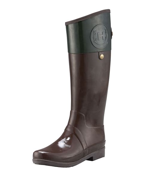 Lyst Hunter Riding Bicolor Boots In Black