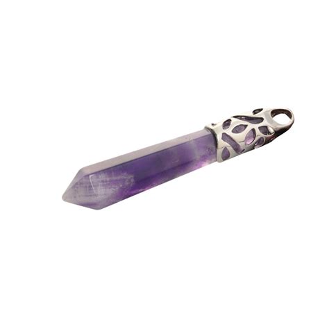 New Natural Amethyst Stone Hexahedron Pendulum Pendant With Silver