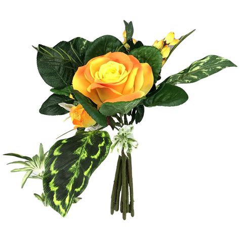 růže vývazek 30 cm žlutá keramika umĚlÉ kvĚtiny dekorace