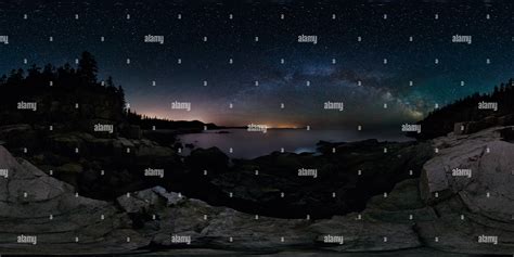360° View Of Milky Way Over Otter Cliffs Alamy