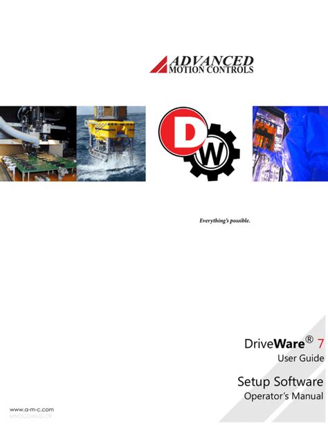 Driveware 7 User Manual Advanced Motion Controls
