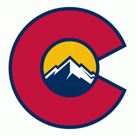 The Colorado Rockies Logo With Mountains In The Center And Yellow Red