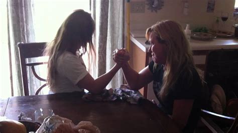 Mother Vs Daughter Arm Wrestling Match Youtube
