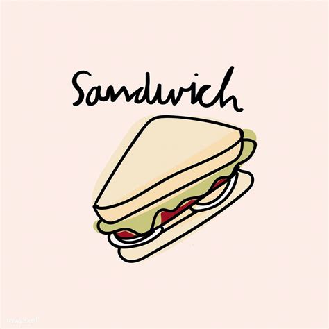 Illustration Drawing Style Of Sandwich Free Image By
