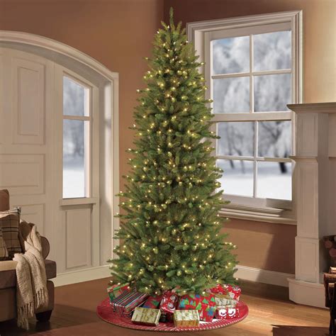 Puleo 75 Ft Pre Lit Slim Fraser Fir Artificial Christmas Tree With