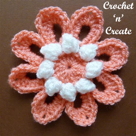 Crochet Popcorn Flower Free Crochet Pattern Crochet N Create