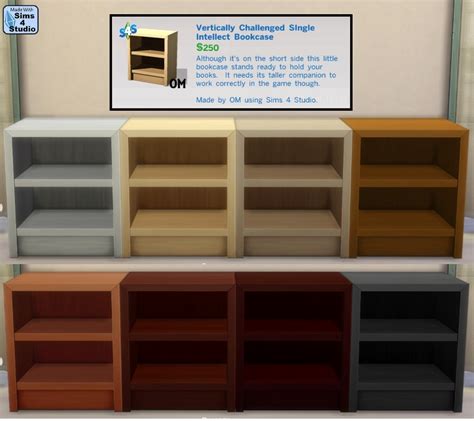 Cyw Vertically Challenged Single Intellect Bookcase Sims 4 Studio