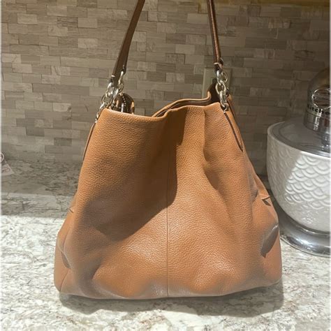 Coach Bags Coach Phoebe Pebbled Leather Shoulder Bag F35723 Tan