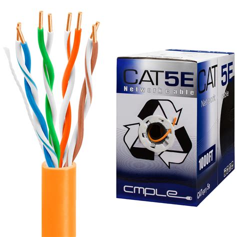 Cat5e Bulk Ethernet Cable 24awg Cca 350mhz 1000feet Orange