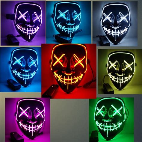 Halloween Led Light Up Mask Party Cosplay Masks The Purge