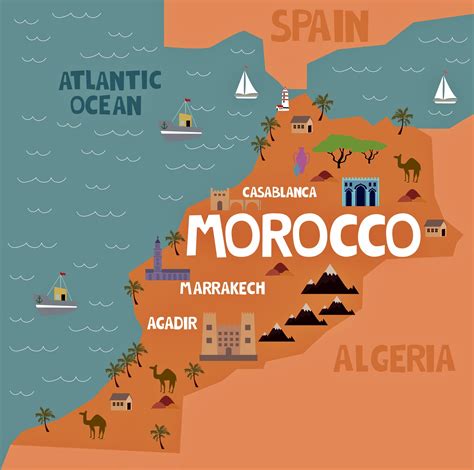 Morocco Map Of Major Sights And Attractions