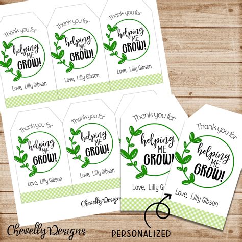Personalized Plant Gift Tags Printable Digital File Etsy
