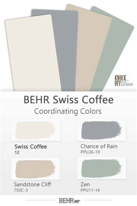 Behr Swiss Coffee Complimentary Colors F
