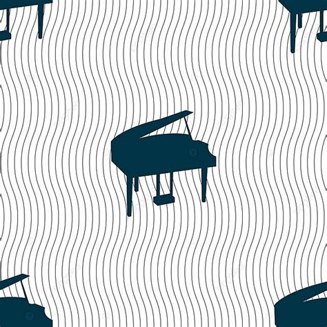 Vector Seamless Pattern Featuring Geometric Texture With Grand Piano