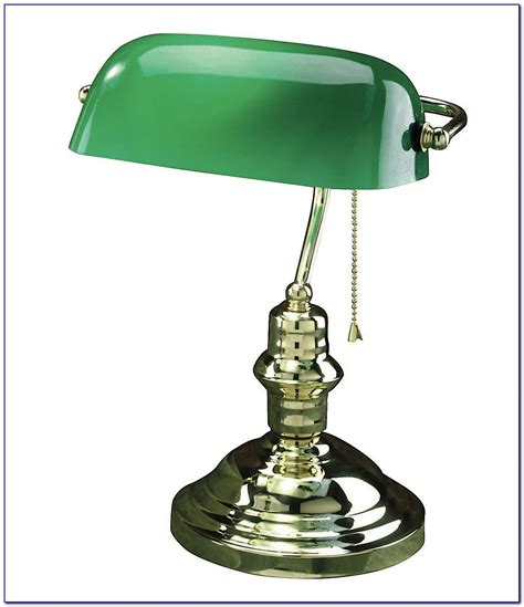 Bankers Style Desk Lamp With Green Glass Shade Desk Home Design