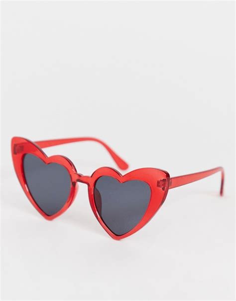 Glamorous Red Heart Sunglasses Asos
