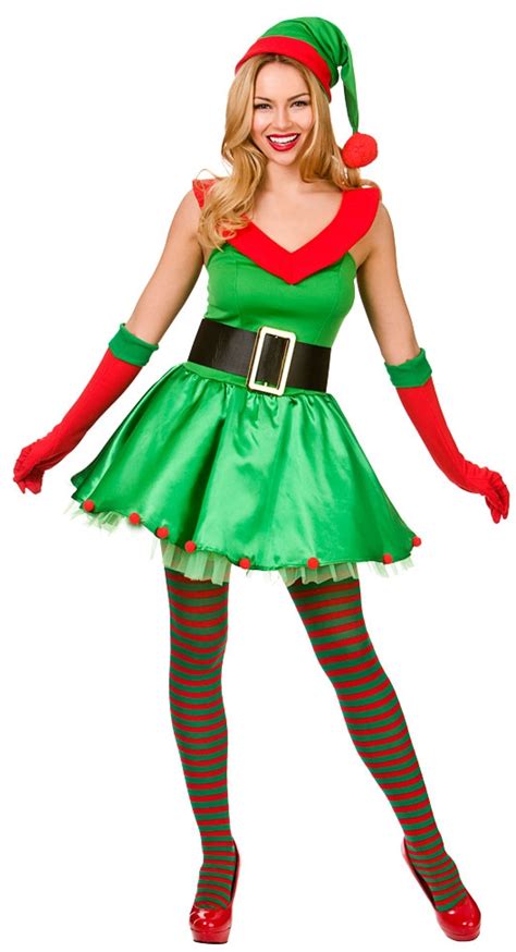 Christmas Elf Hat Ladies Fancy Dress Santas Little Helper Womens Adult Costume Ebay