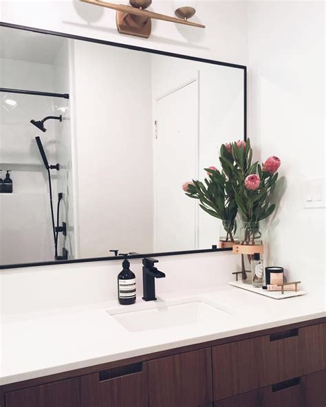 Bathroom vanity mirrors,decorative mirrors bathroom,lowe's mirrors,vanity back to article → 24 fabulous framed bathroom mirrors. Black accents (With images) | Custom vanity, Framed ...