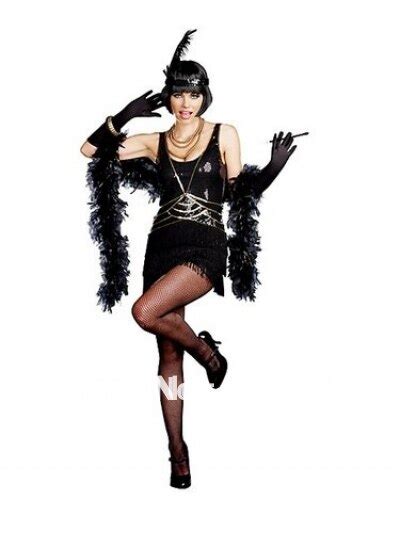 Free Shippingfree 1920s Roaring 20s Black Flapper Costume Charleston