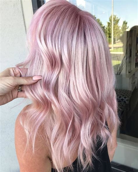 Platinum Pink Hair Pink Blonde Hair Hair Color Pastel Balayage Hair