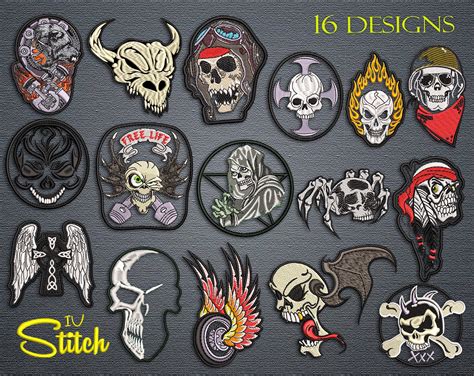 Biker Patches Collection 2 Embroidery Designs 12 Designs 3 Etsy