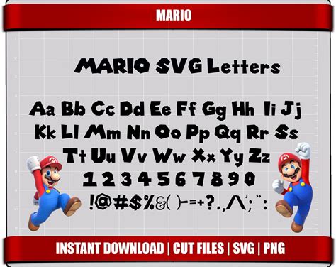 Mario Font Svg Letters Alphabet Super Mario Birthday Party Etsy Australia