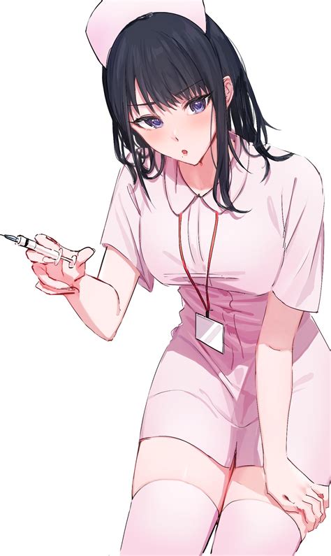 wallpaper anime girls original characters nurse outfit artwork digital art fan art