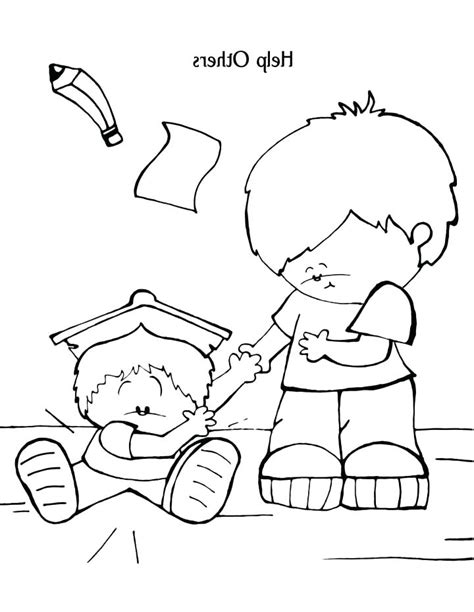 Helping Others Coloring Pages Sketch Coloring Page