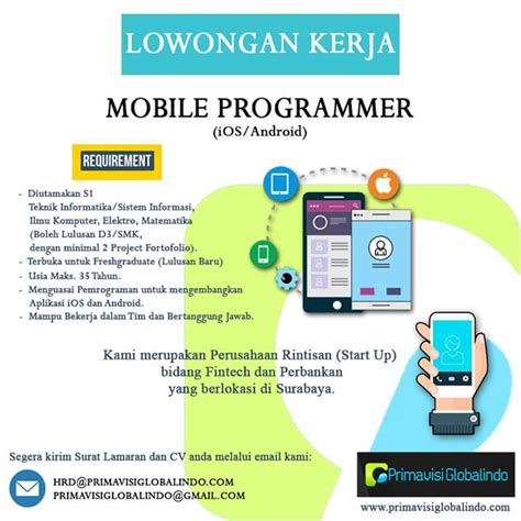 Check spelling or type a new query. Lowongan Mobile Programmer iOS/Android - Departemen ...