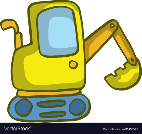 Excavator Cartoon Yellow Kids Machine Toy Decal Ubicaciondepersonas