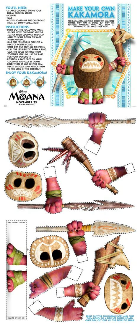 Disney Moana Make Your Own Kakamora Craft Moana Birthday Party Moana