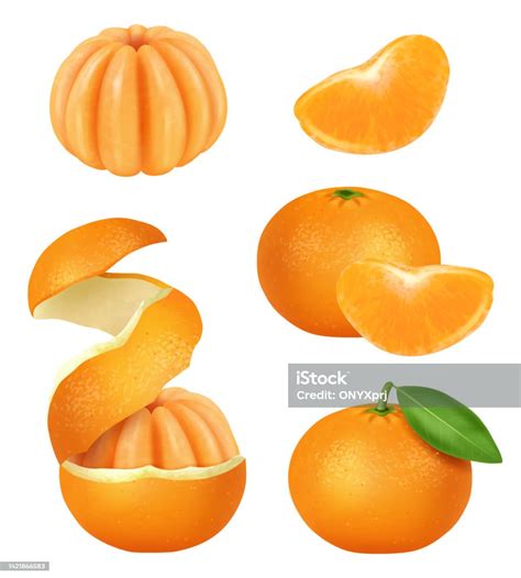 Orange Tranchée Réaliste Pelé Mandarine Et Peau Dorange Naturel Helthy