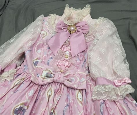 Angelic Pretty Dolly Cat Set In Pink One Piece Lace Market Lolita