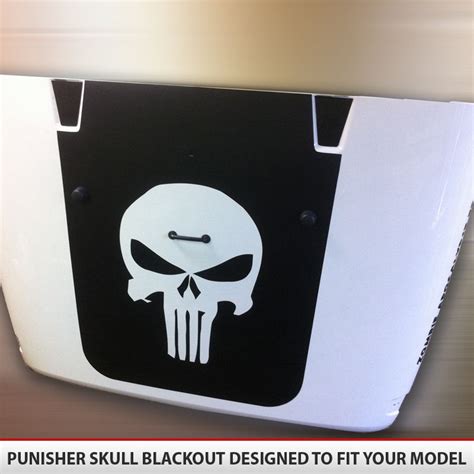 Punisher Skull Vinyl Decal Jeep Blackout Hood Vinyl Decal Alphavinyl