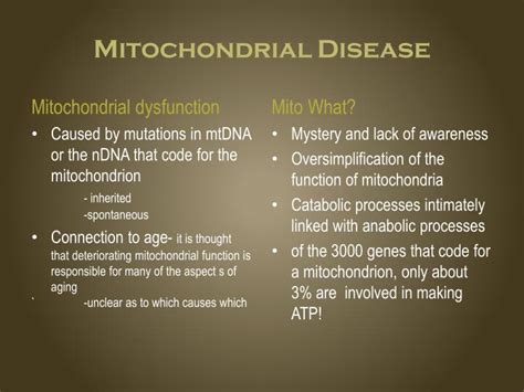 Ppt Mitochondrial Disease Powerpoint Presentation Id3048807