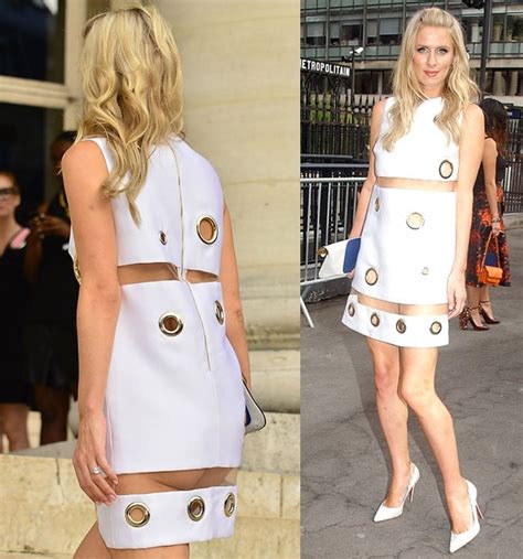 Nicky Hilton Flashes Bare Bum In White See Through Paneled Dress
