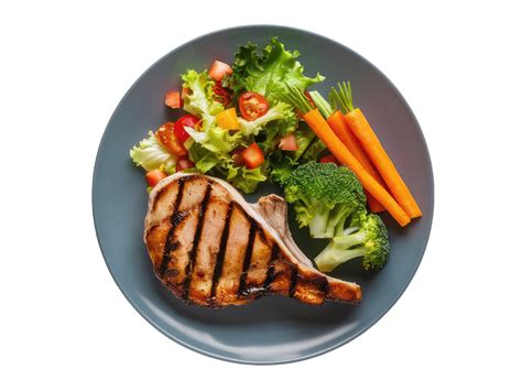 Grilled Pork Chop with Roasted Vegetables 47599586 PNG