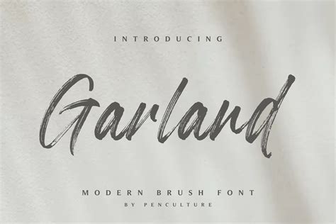 Garland Modern Brush Font 538314 Brush Font Bundles Brush