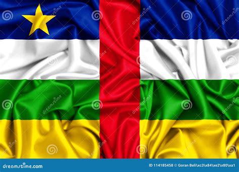 3d Waving Flag Of Central African Republic Stock Illustration